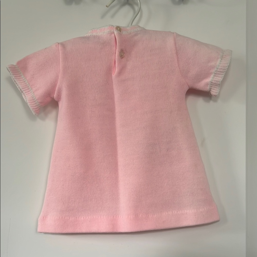 Lord & Taylor Infant Pink Sweater dress with Embroidered Animals - Picture 4 of 6